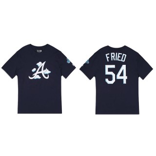 Max Fried Atlanta Braves Navy Clouds T-Shirt