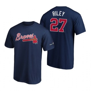 Atlanta Braves Austin Riley Navy 2019 Postseason Name & Number T-Shirt