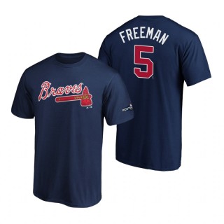 Atlanta Braves Freddie Freeman Navy 2019 Postseason Name & Number T-Shirt