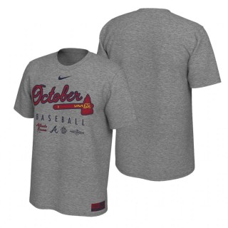 Men's Atlanta Braves Heather Gray 2019 Postseason Legend October T-Shirt