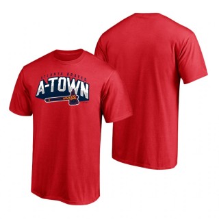 Men's Atlanta Braves Red Hometown T-Shirt Paint The Black