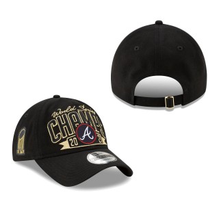 Men's Atlanta Braves New Era Black 2021 World Series Champions Locker Room Replica 9TWENTY Adjustable Hat