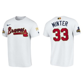 Men's Atlanta Braves A.J. Minter White 2022 Gold Program T-Shirt