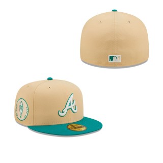 Men's Atlanta Braves Natural Teal Mango Forest 59FIFTY fitted hat