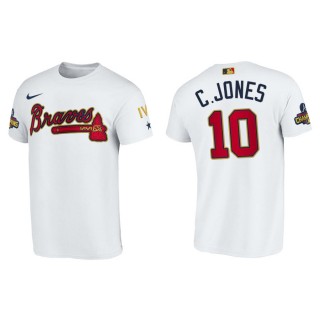 Men's Atlanta Braves Chipper Jones White 2022 Gold Program T-Shirt