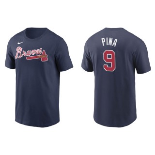 Men's Atlanta Braves Manny Pina Navy Name & Number Nike T-Shirt