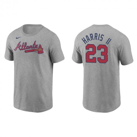 Men's Atlanta Braves Michael Harris II Gray Name & Number T-Shirt