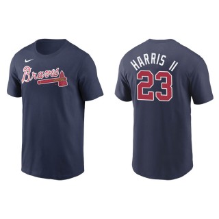 Men's Atlanta Braves Michael Harris II Navy Name & Number T-Shirt