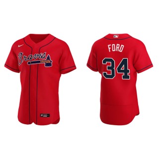 Men's Atlanta Braves Mike Ford Red Authentic Alternate Jersey
