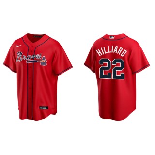 Men's Atlanta Braves Sam Hilliard Red Replica Alternate Jersey