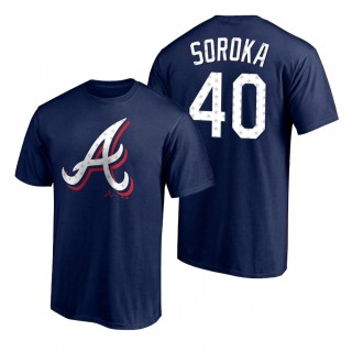 Mike Soroka Braves Navy 2021 Independence Day T-Shirt