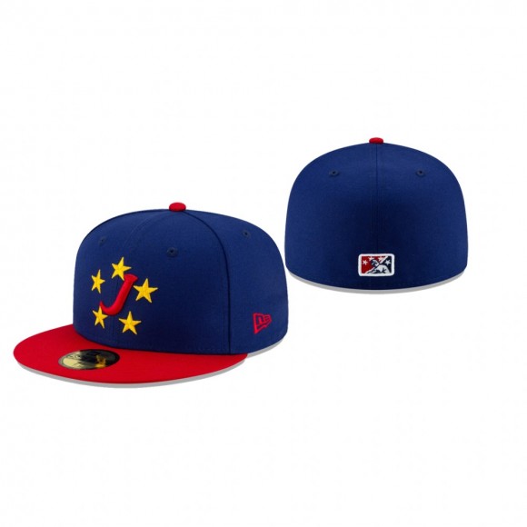 Mississippi Braves Navy Red Theme Nights 59FIFTY Fitted Hat