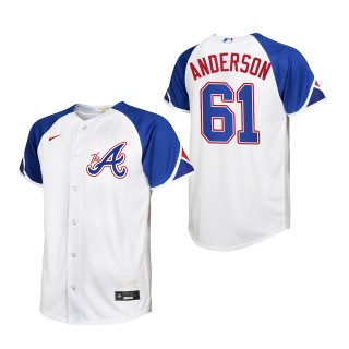 Nick Anderson Youth Atlanta Braves White 2023 City Connect Replica Jersey
