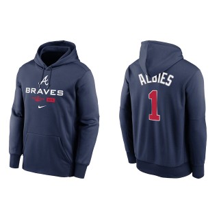 Ozzie Albies Atlanta Braves Navy 2022 Postseason Authentic Collection Dugout Pullover Hoodie