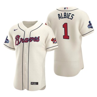 Ozzie Albies Atlanta Braves Nike Cream Alternate 2021 World Series Champions Authentic Jersey