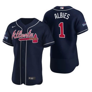 Ozzie Albies Atlanta Braves Nike Navy 2021 World Series Champions Authentic Jersey