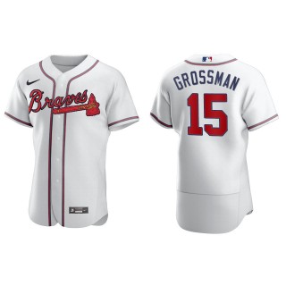 Men's Atlanta Braves Robbie Grossman White Authentic Home Jersey
