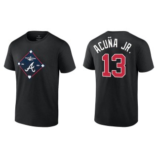 Ronald Acuna Jr. Atlanta Braves Fanatics Branded Black 2022 Postseason Bound T-Shirt