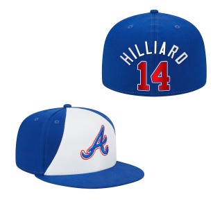 Sam Hilliard Atlanta Braves White Royal 2023 City Connect Fitted Hat