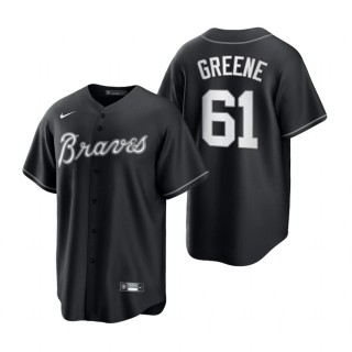 Atlanta Braves Shane Greene Nike Black White 2021 All Black Fashion Replica Jersey