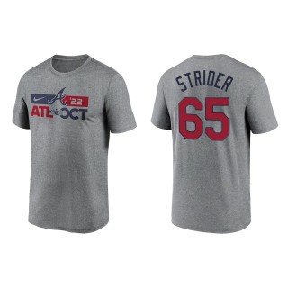 Spencer Strider Atlanta Braves Heather Charcoal 2022 Postseason T-Shirt