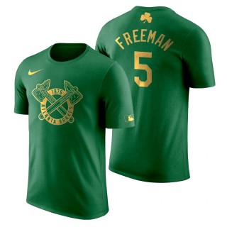 St. Patrick's Day Atlanta Braves Green Freddie Freeman Golden Edition T-Shirt