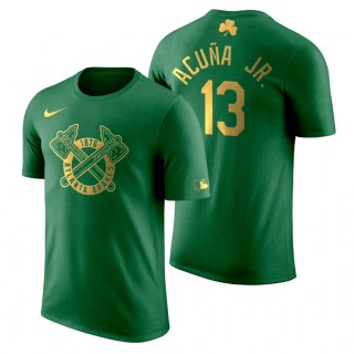 St. Patrick's Day Atlanta Braves Green Ronald Acuna Jr. Golden Edition T-Shirt
