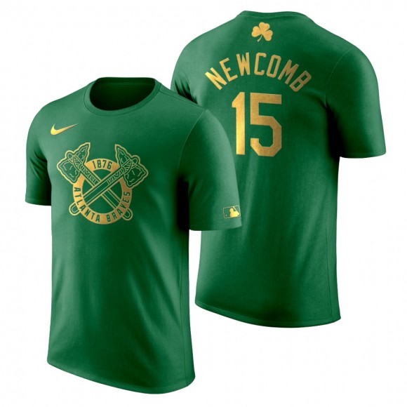 St. Patrick's Day Atlanta Braves Green Sean Newcomb Golden Edition T-Shirt