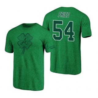 St. Patrick's Day Atlanta Braves Kelly Green Max Fried Paddy's Pride Tri-Blend T-Shirt