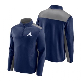 Atlanta Braves Team Primary Logo Quarter-Zip Navy Jacket