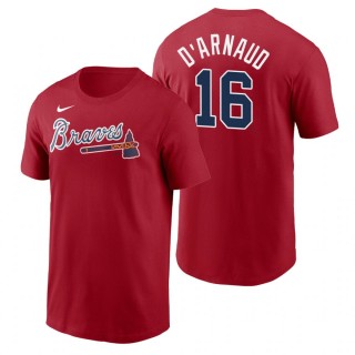 Men's Atlanta Braves Travis d'Arnaud Red Nike Name & Number T-Shirt