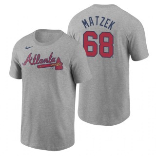 Men's Atlanta Braves Tyler Matzek Gray Nike Name & Number T-Shirt