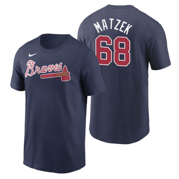 Men's Atlanta Braves Tyler Matzek Navy Nike Name & Number T-Shirt