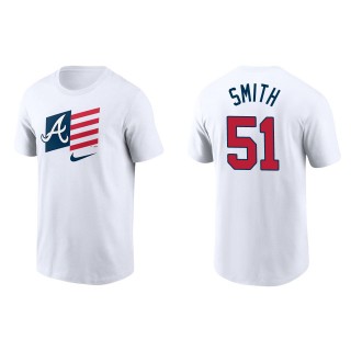 Will Smith Men's Atlanta Braves Nike White Americana Flag T-Shirt