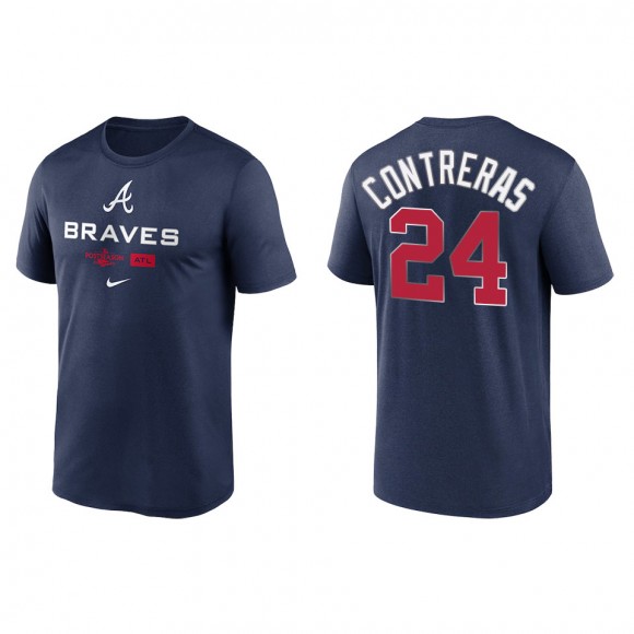 William Contreras Atlanta Braves Navy 2022 Postseason Authentic Collection Dugout T-Shirt