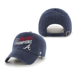 Women's Atlanta Braves '47 Navy 2021 World Series Champions Wave Clean Up Adjustable Hat