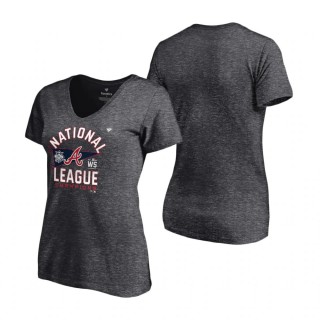Atlanta Braves Charcoal 2021 National League Champions T-Shirt Women's