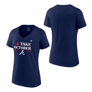 Women's Atlanta Braves Navy 2023 Postseason Locker Room T-Shirt