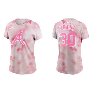 Women's Braves Kyle Wright Pink 2022 Mother's Day T-Shirt