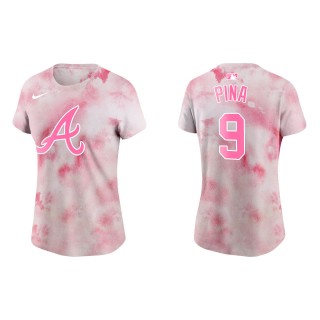 Women's Braves Manny Pina Pink 2022 Mother's Day T-Shirt