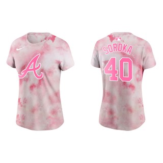 Women's Braves Mike Soroka Pink 2022 Mother's Day T-Shirt