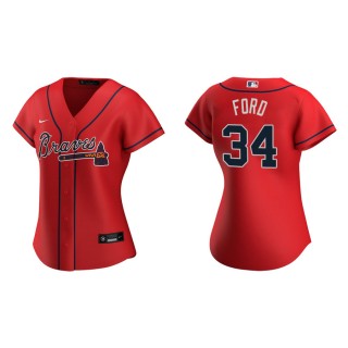 Women's Atlanta Braves Mike Ford Red Replica Jersey