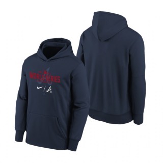 Youth Atlanta Braves Navy 2021 World Series Authentic Dugout Hoodie
