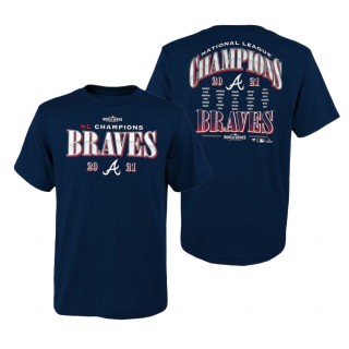 Youth Atlanta Braves Navy Roster T-Shirt 2021 National League Champions