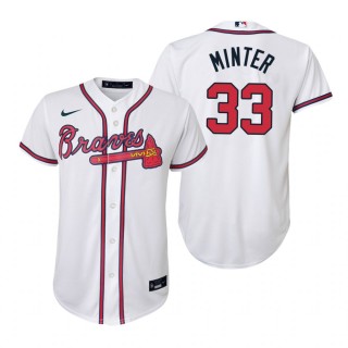 Youth Atlanta Braves A.J. Minter Nike White Replica Home Jersey