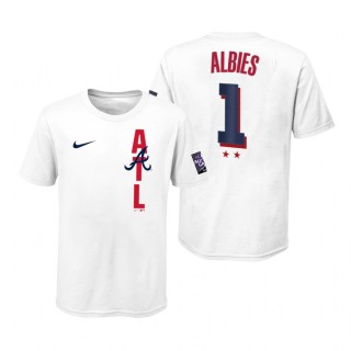 Youth Atlanta Braves Ozzie Albies White T-Shirt 2021 MLB All-Star Game