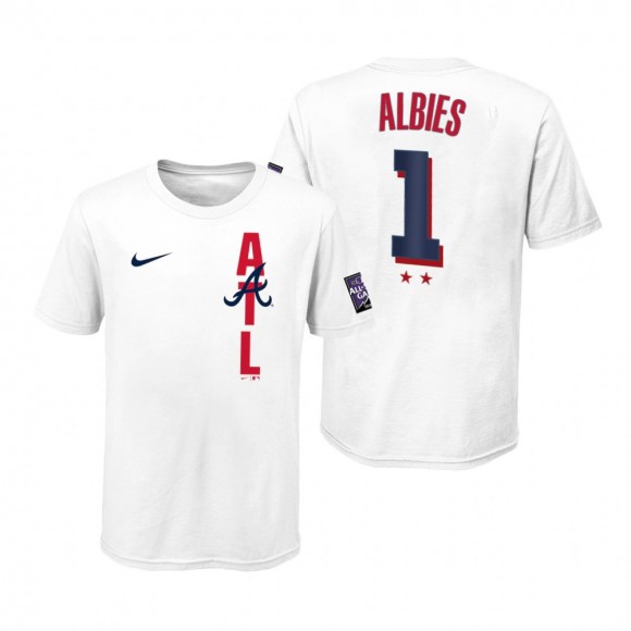 Youth Atlanta Braves Ozzie Albies White T-Shirt 2021 MLB All-Star Game