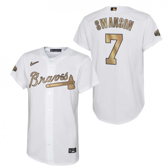 Youth Atlanta Braves Dansby Swanson White 2022 MLB All-Star Game Replica Jersey